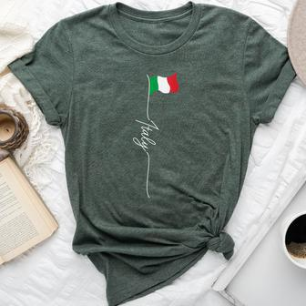 Italy Bandiera Italiana Italy Flag Italian Patriotic Flag Bella Canvas T-shirt | Mazezy