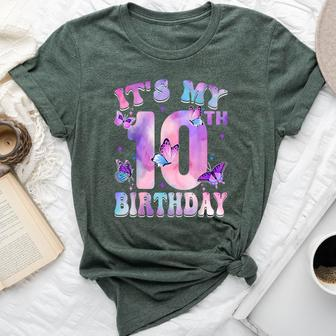 It's My 10Th Birthday Butterfly Theme 10 Year Old Party Girl Bella Canvas T-shirt - Monsterry UK