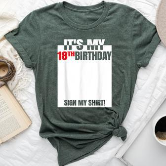 It's My 18Th Birthday Party 18 Years Old Boy Girl Sign My Bella Canvas T-shirt - Thegiftio UK