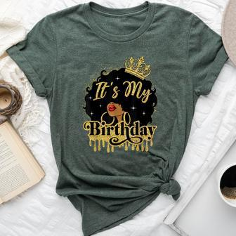 It's My Birthday Black Queen African American Afro Woman Bella Canvas T-shirt - Monsterry