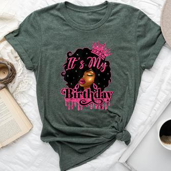 It's My Birthday Queen Afro Natural Hair Black Women Bella Canvas T-shirt - Monsterry UK