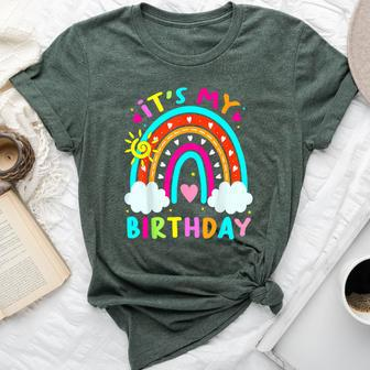 It's My Birthday Rainbow Birthday Ns Girls Bella Canvas T-shirt - Seseable