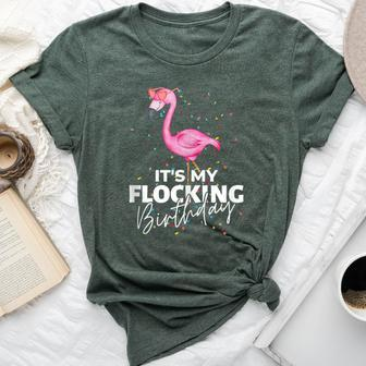 Its My Flocking Birthday Pink Flamingo Cute Flamingo Bella Canvas T-shirt - Thegiftio UK