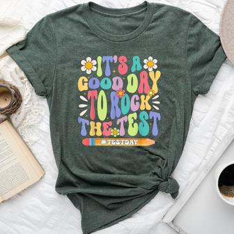 It's A Good Day To Rock The Test Groovy Testing Motivation Bella Canvas T-shirt - Seseable