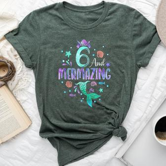 Its My Mermazing 6Th Birthday Mermaid Girl Theme 6 Yrs Old Bella Canvas T-shirt - Monsterry UK