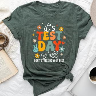 It's Test Day Y'all Groovy Testing Day Teacher Student Exam Bella Canvas T-shirt | Mazezy