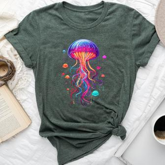 Jellyfish Ocean Animal Scuba Diving Rainbow Jelly Fish Bella Canvas T-shirt - Seseable