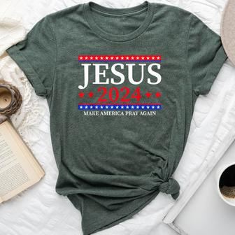 Jesus 2024 Make America Pray Again Christian Bella Canvas T-shirt | Mazezy