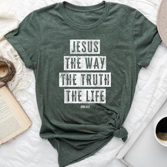 Jesus Christ Way Truth Life Family Christian Faith Bella Canvas T-shirt | Mazezy