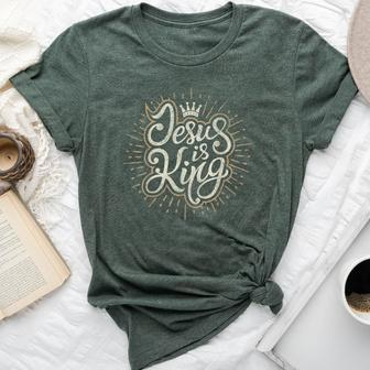 Jesus Is King Bible Faith Graphic Christian Bella Canvas T-shirt - Seseable
