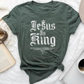 Jesus Is King Christian Faith Women Bella Canvas T-shirt - Seseable