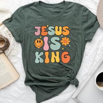 Jesus Is King Groovy Christian- Cute Toddler Girl Bella Canvas T-shirt - Monsterry DE