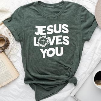 Jesus Loves You Religious Christian Faith Bella Canvas T-shirt | Mazezy CA