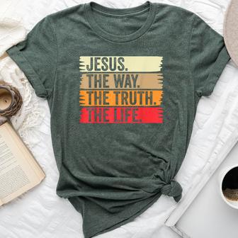 Jesus The Way Truth Life Bible Verse Christian Faith Worship Bella Canvas T-shirt - Monsterry CA