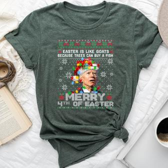 Joe Biden Happy 4Th Easter Ugly Christmas Sweater For Women Bella Canvas T-shirt | Mazezy
