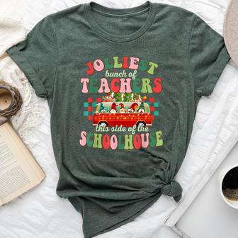 Jolliest Bunch Of Teacher This Side Of The Schoolhouse Xmas Bella Canvas T-shirt - Thegiftio UK