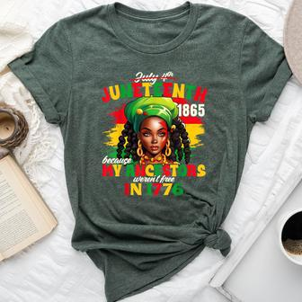 Junenth 1865 Black American African Freedom Pride Womens Bella Canvas T-shirt - Seseable