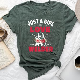 Just A Girl Who Is In Love With An Welder Girlfriend Bella Canvas T-shirt - Monsterry AU