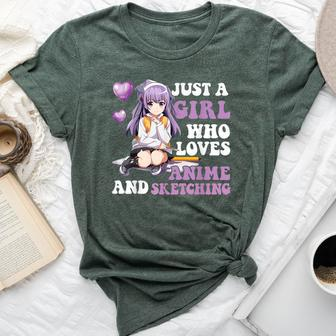 Just A Girl Who Loves Anime And Sketching Bella Canvas T-shirt - Monsterry UK