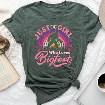 Just A Girl Who Loves Bigfoot Sasquatch For N Girls Bella Canvas T-shirt - Monsterry