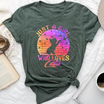 Just A Girl Who Loves Cats Bella Canvas T-shirt | Mazezy