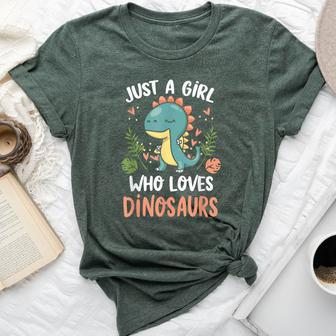 Just A Girl Who Loves Dinosaur Girls Bella Canvas T-shirt - Monsterry AU