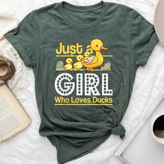 Just A Girl Who Loves Ducks Cute Duck Family Bella Canvas T-shirt - Seseable