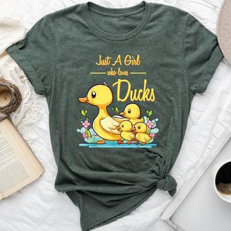 Just A Girl Who Loves Ducks Duck Family Bella Canvas T-shirt - Seseable