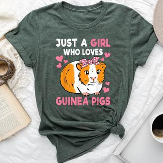 Just A Girl Who Loves Guinea Pigs Cute Guinea Pig Lover Bella Canvas T-shirt - Seseable