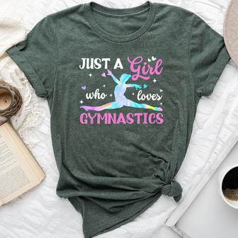 Just A Girl Who Loves Gymnastics Cheerleader Girls Bella Canvas T-shirt - Seseable