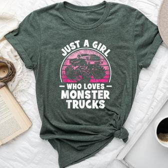 Just A Girl Who Loves Monster Trucks Monster Truck Bella Canvas T-shirt - Monsterry AU