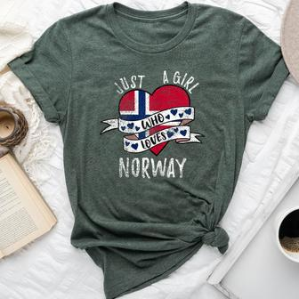 Just A Girl Who Loves Norway Vintage Bella Canvas T-shirt - Monsterry CA