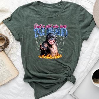 Just A Girl Who Loves Tax Fraud Vintage Bootleg Rap 90S Bella Canvas T-shirt - Thegiftio UK