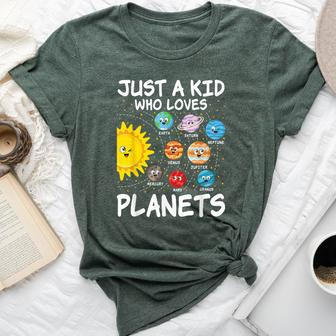 Just A Kid Who Loves Planets Space Solar System Boy Girl Kid Bella Canvas T-shirt - Thegiftio UK