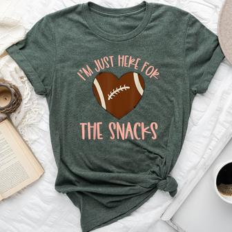 Im Just Here For The Snacks Football For Girls Bella Canvas T-shirt - Thegiftio UK
