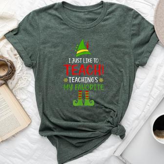 I Just Like To Teach Teachings My Favorite Elf Teacher Xmas Bella Canvas T-shirt - Seseable