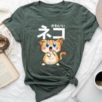 Kawaii Cat Anime Boys Girls Otaku Japanese Bella Canvas T-shirt - Seseable