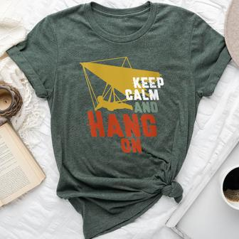 Keep Calm And Hang On Hang Gliding And Kite Surfing Bella Canvas T-shirt - Monsterry UK