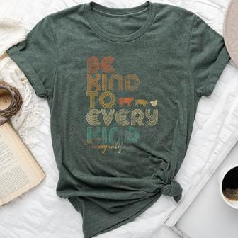 Be Kind To Every Kind Retro 70'S Vegan Life Bella Canvas T-shirt - Seseable