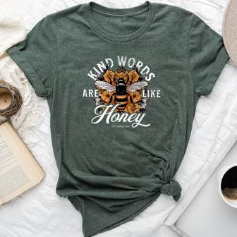 Kind Words Are Like Honey Bible Verse Christian Prayer Bella Canvas T-shirt | Mazezy