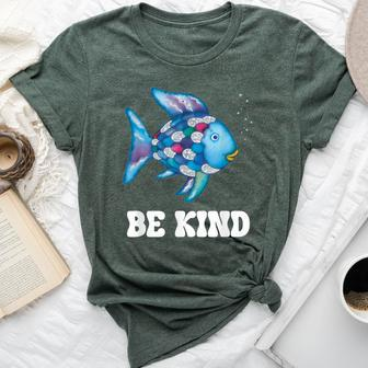 Be Kind Rainbow Fish Teacher Life Teaching Back To School Bella Canvas T-shirt | Mazezy UK