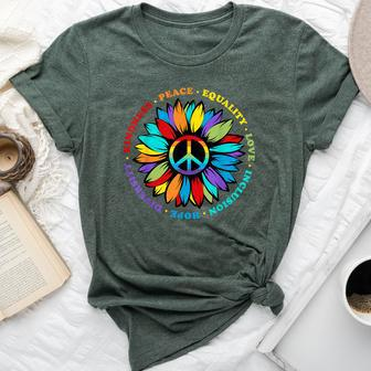Kindness Peace Equality Love Hope Rainbow Human Rights Bella Canvas T-shirt | Mazezy DE