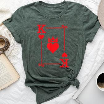 King & Queen Of Hearts Matching Couple King Of Hearts Bella Canvas T-shirt - Monsterry UK