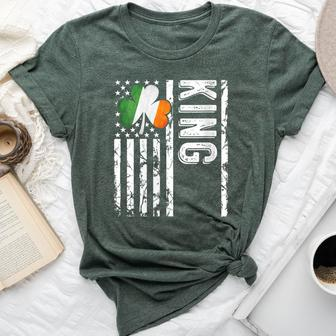 King Last Name Irish Pride Flag Usa St Patrick's Day Bella Canvas T-shirt - Monsterry DE