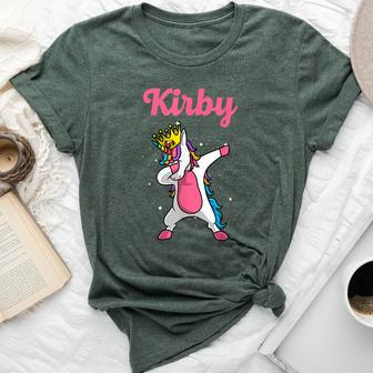 Kirby Name Personalized Birthday Dabbing Unicorn Queen Bella Canvas T-shirt - Seseable