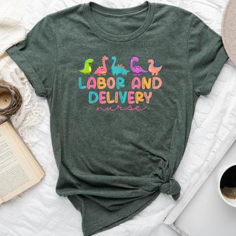 Labor And Delivery Nurse Cute Dinosaur L&D Nurse Animal Ld Bella Canvas T-shirt - Monsterry DE