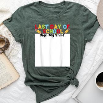 Last Day Of School Sign My Teacher Student 2024 Bella Canvas T-shirt - Monsterry DE