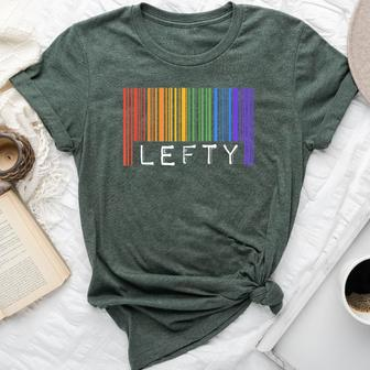 Lefty Left Handed Gay Pride Flag Barcode Queer Rainbow Lgbtq Bella Canvas T-shirt - Monsterry CA