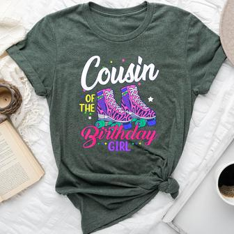 Let's Roll Cousin Of The Birthday Girl Roller Skate Birthday Bella Canvas T-shirt - Thegiftio UK