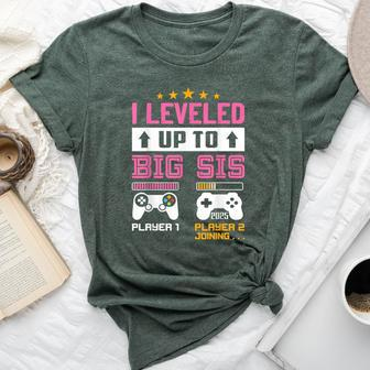 Leveled Up To Big Sister 2025 I'm Going To Be A Big Sis 2025 Bella Canvas T-shirt - Monsterry UK